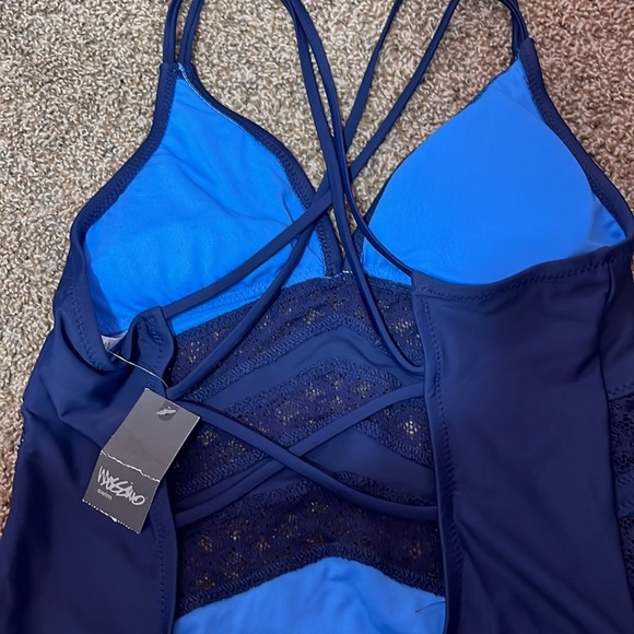 Mossimo navy with lace inlay swimsuit - Picture 3 of 5